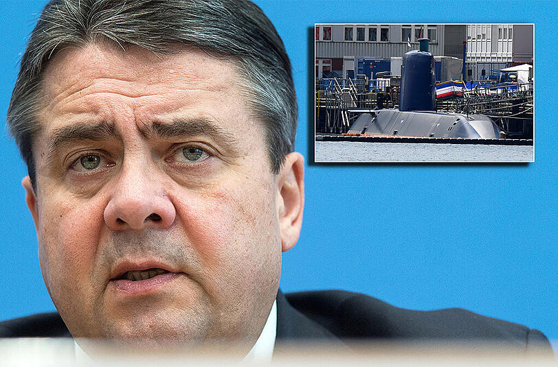 Die Rüstungsexporte gingen unter Wirtschaftsminister Sigmar Gabriel (SPD) zurück, der Export von Kriegswaffen verdoppelte sich aber. Im Bild: Das Uboot, welches Deutschland für 600 Millionen Euro an Israel verkaufte.