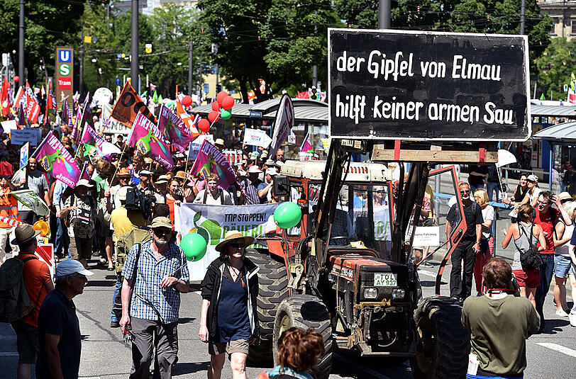 Großdemonstration in München gegen den G7-Gipfel: Die Bilder von der Protestkundgebung.