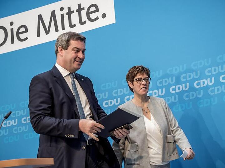 CSU-Chef Markus Söder und CDU-Chefin Annegret Kramp-Karrenbauer in Berlin.