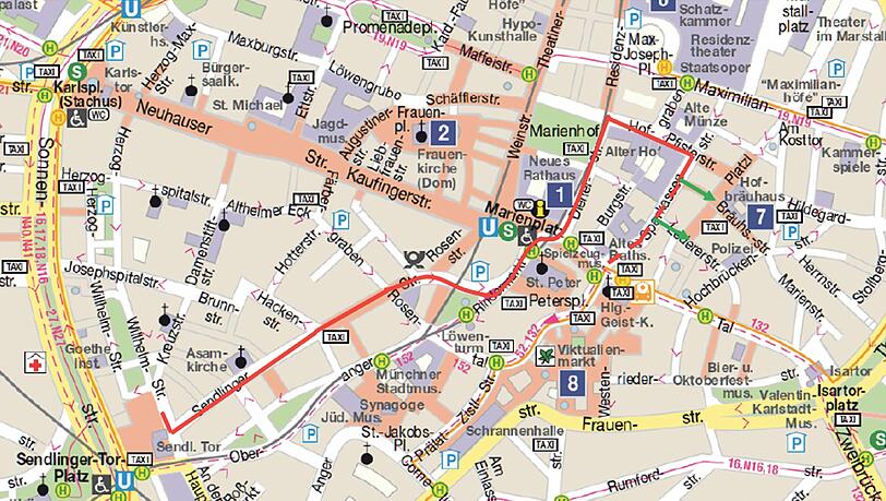 Der Zugweg: Los geht die Gaudi in der Herzog-Wilhelm-Straße. Der Zugweg: Los geht die Gaudi in der Herzog-Wilhelm-Straße.
