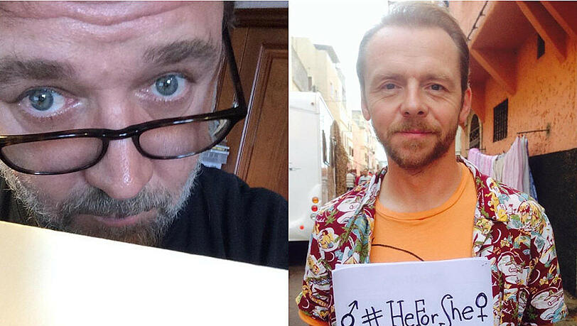 Russell Crowe und Simon Pegg kämpfen für die Gleichberechtigung Russell Crowe und Simon Pegg kämpfen für die Gleichberechtigung