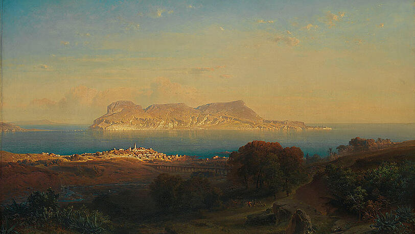 Fritz Bambergers Ansicht von Gibraltar, 1863. Fritz Bambergers Ansicht von Gibraltar, 1863.