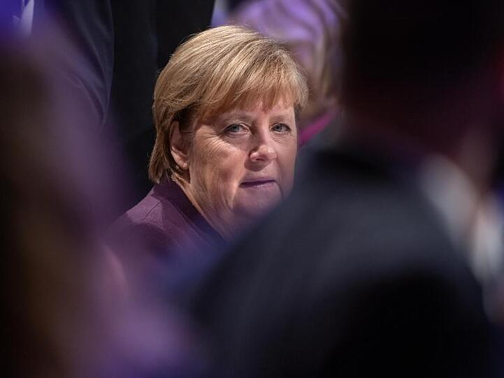 Verleihung des Theodor-Herzl-Preises an Angela Merkel (CDU). Foto: Peter Kneffel/dpa