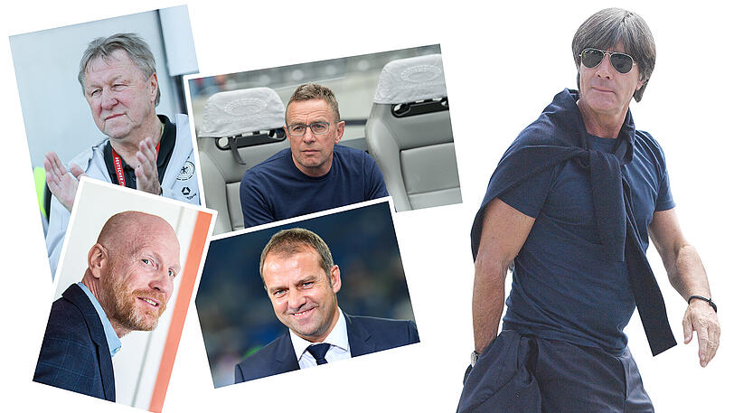Mögliche Trainer-Nachfolger für Jogi: Horst Hrubesch, Matthias Sammer, Hansi Flick oder Ralf Rangnick.