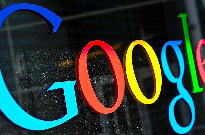 Das Google-Logo auf dem Google-Campus im Silicon Valley.