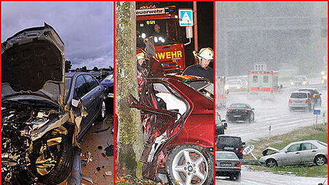 Ein illegales Autorennen, viele Tote, ein Bub fährt das Auto der Oma zu Schrott: Die Bilder vom Unfall-Wochenende