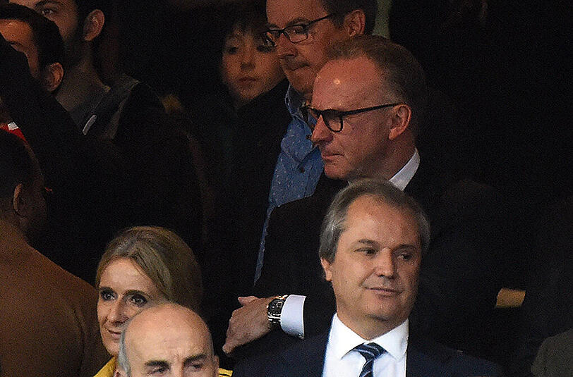 Karl-Heinz Rummenigge hatte am Mittwochabend auf der tribüne nichts zu lachen.