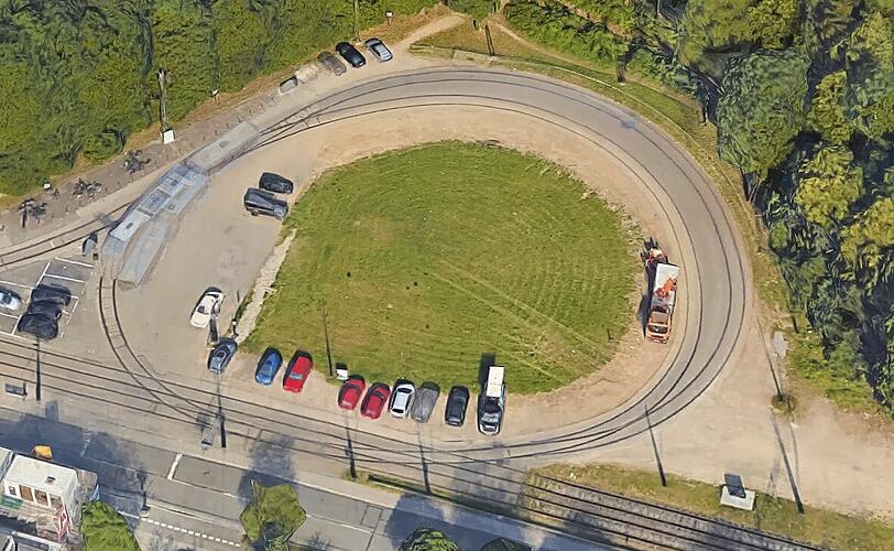 Hier wird gebaut: die Tramschleife in Großhesselohe.
