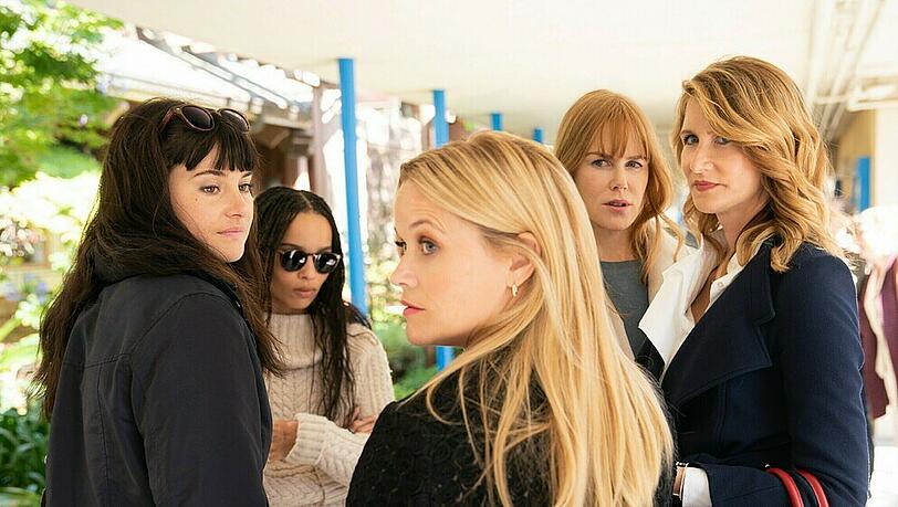 Die "Monterey Five" aus "Big Little Lies": Shailene Woodley (v.l.), Zoë Kravitz, Reese Witherspoon (vorne), Nicole Kidman und Laura Dern (r.). Die "Monterey Five" aus "Big Little Lies": Shailene Woodley (v.l.), Zoë Kravitz, Reese Witherspoon (vorne), Nicole Kidman und Laura Dern (r.).
