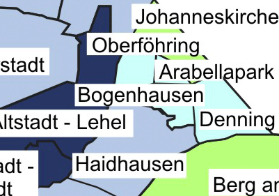 Bogenhausen - Miet-Schnitt: 12,90-15,70 Euro/m2 Auch hier unterscheiden sich die einzelnen Teile des Viertels stark: Am teuersten ist es in Alt-Bogenhausen, am günstigsten in Johanneskirchen. Gebaut wird auch hier auf ehemaligen Militärgrund: der alten Prinz-Eugen-Kaserne. An den Verhältnissen wird sich absehbar nichts Grundsätzliches verändern. Auch wenn viele Junge dazukommen, gibt es hier eben auch viele Alte.