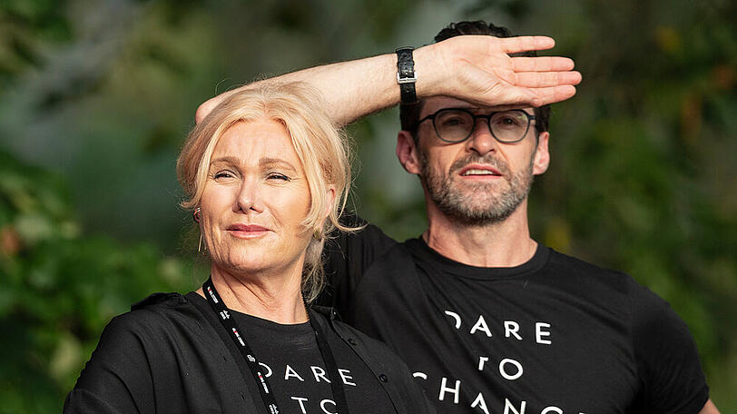 Hugh Jackman mit seiner Ehefrau Deborra-Lee Furness
