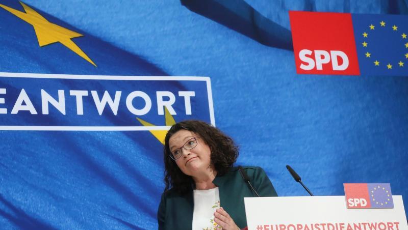 Andrea Nahles (SPD) ist zu sehen. Foto: Wolfgang Kumm Andrea Nahles (SPD) ist zu sehen. Foto: Wolfgang Kumm