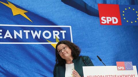 Andrea Nahles (SPD) ist zu sehen. Foto: Wolfgang Kumm