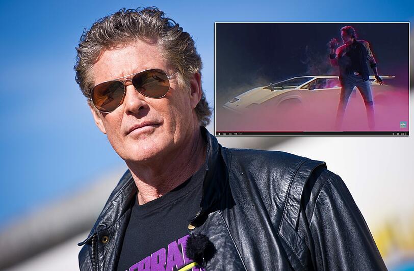 Bleibt dem Retro-Stil der 80er treu: David Hasselhoff