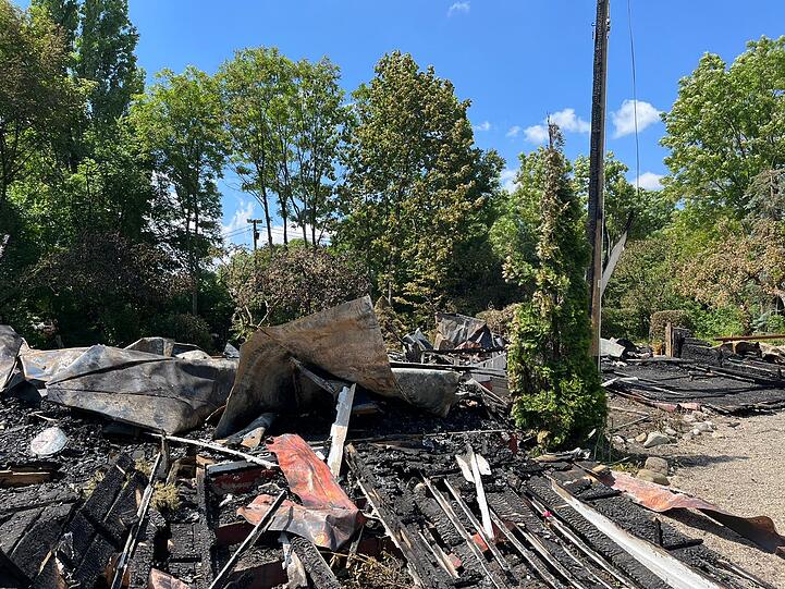 Der Tag nach dem verheerenden Brand im Olympiapark.