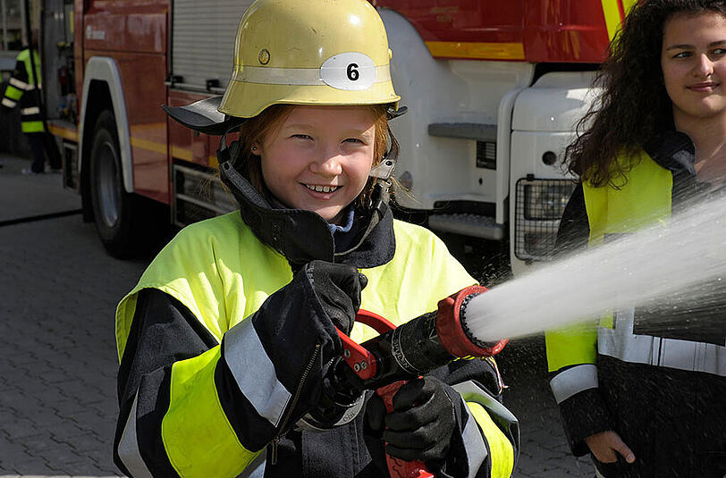 Bilder vom "Girls Day 2016" bei der Berufsfeuerwehr München.