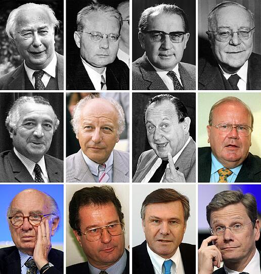 Eine Collage der FDP-Vorsitzenden: Wer folgt wohl auf Guido Westerwelle?