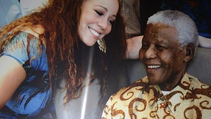 Mariah Carey mit Nelson Mandela Mariah Carey mit Nelson Mandela