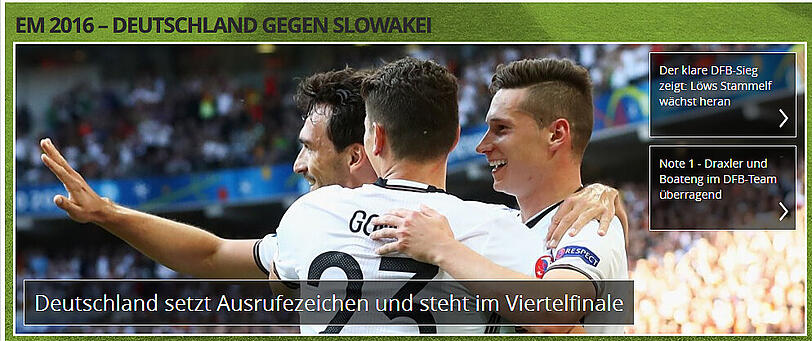 derwesten.de: "Deutschland setzt Ausrufezeichen und steht im Viertelfinale"