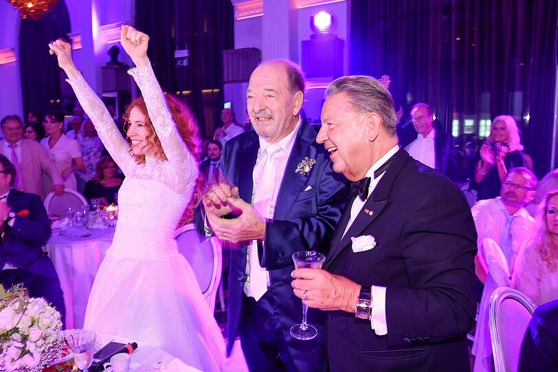 Laura und Ralph Siegel und sein Halbbruder Jörg Woltmann