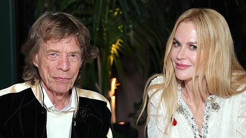 Mick Jagger und Nicole Kidman bei der Party von Chanel und Charles Finch in Beverly Hills.