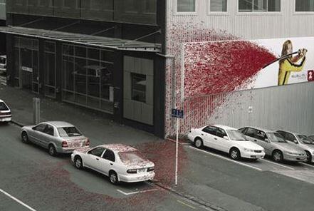 Guerilla Marketing ist eine äußerst amüsante Art der Werbung, hier für den Film "Kill Bill".