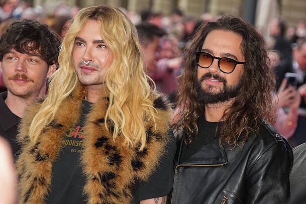 Bill Kaulitz (li.) bricht nach Heidi Klums Behauptung eine Lanze f&uuml;r seinen Zwillingsbruder Tom.