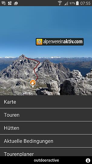 Die App Alpenvereinaktiv.com ist ein Spezialist für Gebirgstouren.