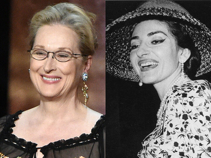 Hollywood-Star Meryl Streep (li.) wird zu Star-Sopranistin Maria Callas