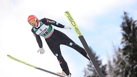 Eric Frenzel beim Weltcup in in Val di Fiemme in Aktion.