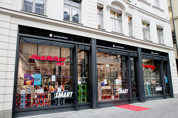 So sieht die neue Fassade des Mediamarkt Smart an der Adresse Tal 19 aus. So sieht die neue Fassade des Mediamarkt Smart an der Adresse Tal 19 aus.