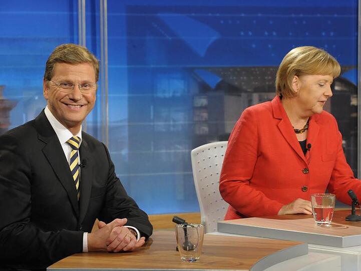 Wollen gemeinsam regieren: Westerwelle und Merkel