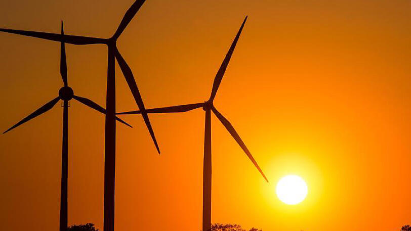 Ein Windpark in Brandenburg. Der Anteil erneuerbarer Energien am Gesamtstromverbrauch steigt.