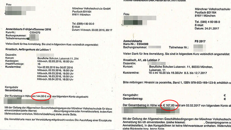 Vorher: 144 Euro. Nachher: 167 Euro.