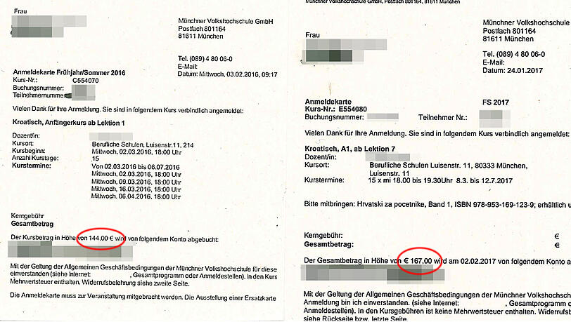 Vorher: 144 Euro. Nachher: 167 Euro. Vorher: 144 Euro. Nachher: 167 Euro.