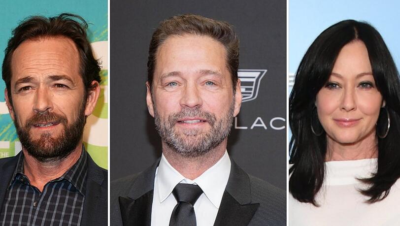 Luke Perry, Jason Priestley (Mitte) und Shannen Doherty waren drei der Stars der US-Serie "Beverly Hills, 90210".