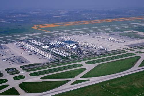 Eine Computersimulation der dritten Startbahn am Münchner Flughafen.