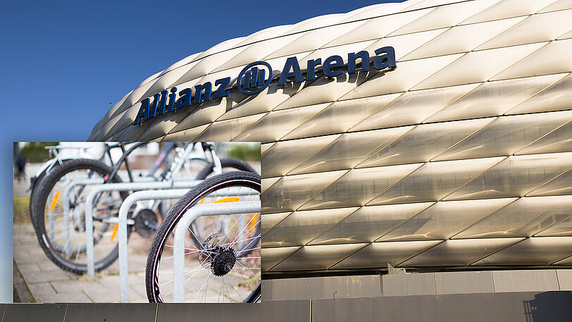Vor der Allianz Arena gibt es derzeit Platz für 80 Fahrräder.