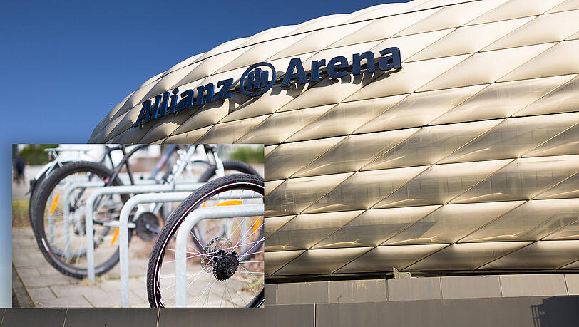 Vor der Allianz Arena gibt es derzeit Platz für 80 Fahrräder.