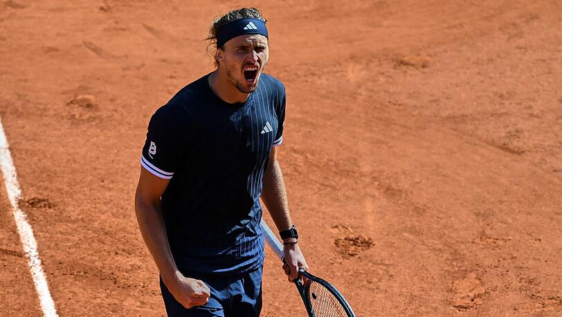 Alexander Zverev jubelt nach einem Punktgewinn. Alexander Zverev jubelt nach einem Punktgewinn.