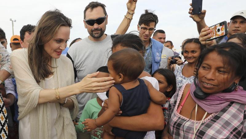 Angelina Jolie besucht ein Lager der Vereinten Nationen (UN) für venezolanische Migranten und Flüchtling. Angelina Jolie besucht ein Lager der Vereinten Nationen (UN) für venezolanische Migranten und Flüchtling.
