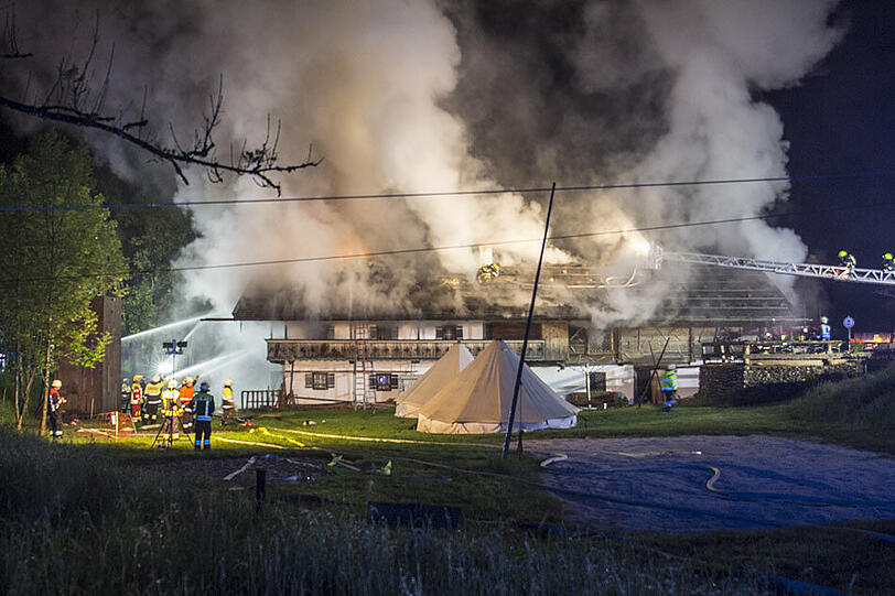 Die Bilder vom Großbrand des Gästehauses im Landkreis Berchtesgadener Land.