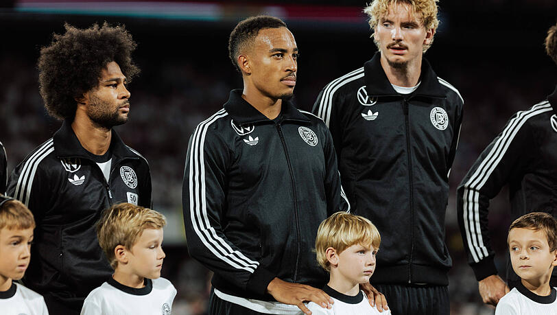 Das aktuelle Offensiv-Trio des DFB-Teams: Serge Gnabry, Jamie Leweling und Nick Woltemade (v.l.) Das aktuelle Offensiv-Trio des DFB-Teams: Serge Gnabry, Jamie Leweling und Nick Woltemade (v.l.)