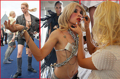 "Lady Gaga Day" in Taiwan und die heiße Fashion Show mit blankem Busen, Lederfransen und viel Bein in Heringsdorf. Die Bilder