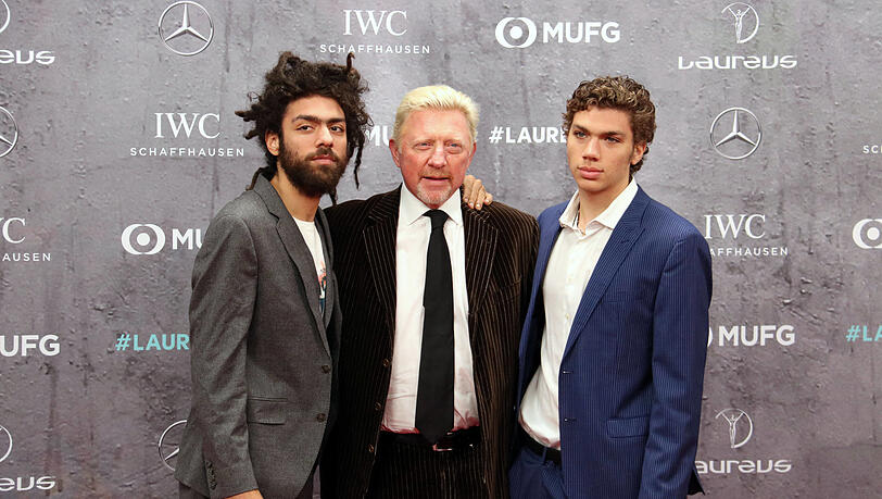 Tennis-Star Boris Becker 2020 bei den Laureus World Sports Awards in Berlin mit seinen Söhnen Noah (l.) und Elias. Tennis-Star Boris Becker 2020 bei den Laureus World Sports Awards in Berlin mit seinen Söhnen Noah (l.) und Elias.