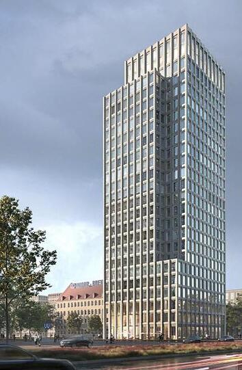 Geplantes Hochhaus auf dem Knorr-Gelände in Moosach.