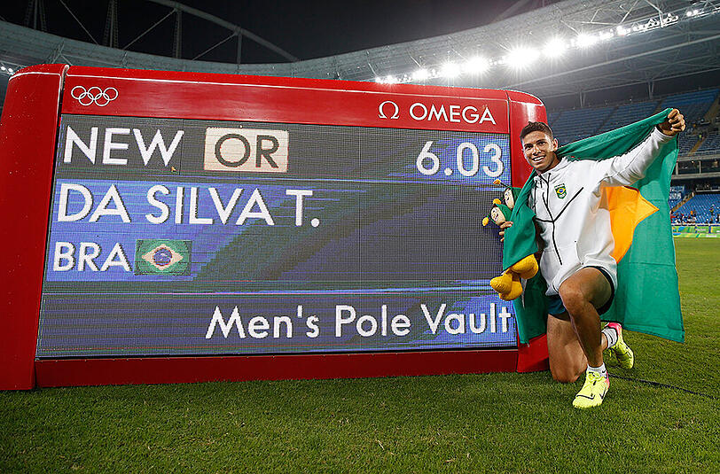 Thiago da Silva übersprang 6,03 Meter und setzte damit einen neuen Olympischen Rekord.
