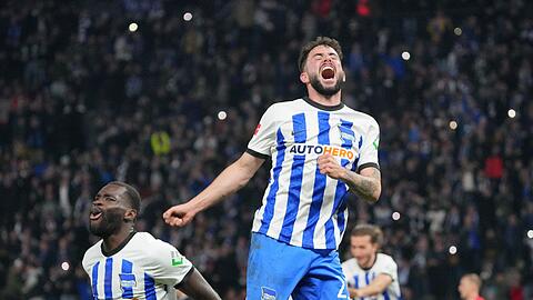 Herthas Marco Richter jubelt nach dem Treffer zum 2:0 gegen den 1. FC Köln.
