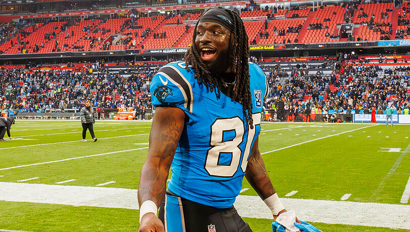 Ian Thomas von den Carolina Panthers, beim Munich Game der NFL.