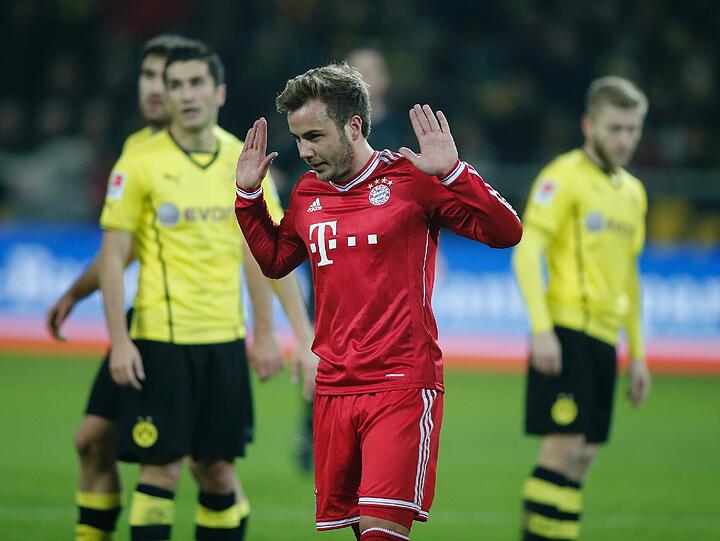 Mario Götze, Tprschütze für den FC Bayern in Dortmund.